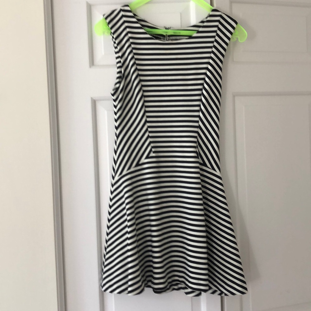 Black and white striped Free People dress